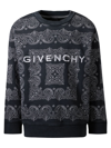 Givenchy Logo-embroidered Bandana-pattern Sweatshirt In Antracite