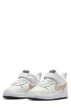 Nike Kids' Court Borough Low 2 Sneaker In White/ Red Bronze/ White/ Grey