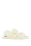 Marni Fussbett Light Two-buckle Shearling Sandals In White