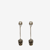 Alexander Mcqueen Skull Pearl Drop Earrings In Gold
