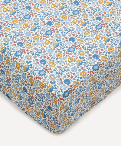 Coco & Wolf D Anjo Mustard Super King Fitted Sheet In Blue
