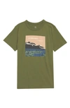 Treasure & Bond Kids' Relaxed Fit Graphic Tee In Green Cypress Landscape