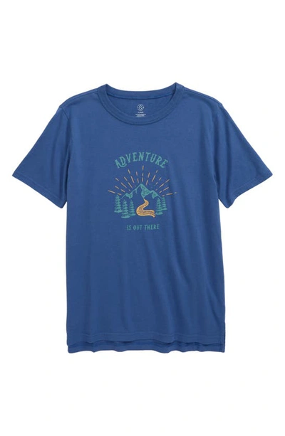 Treasure & Bond Kids' Relaxed Fit Graphic Tee In Blue Canal Adventure