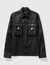 Prada Pockets-detail Re-nylon Shirt In Black