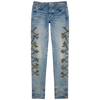 Amiri Bones-detail Slim-cut Jeans In Denim