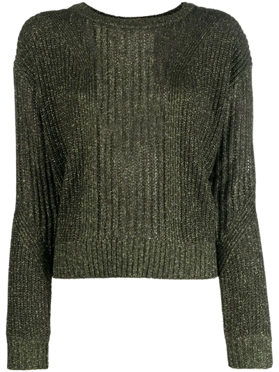 Patrizia Pepe Lurex Forest Green Sweater