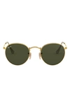 GUCCI ICONS 50MM ROUND METAL SUNGLASSES,RB344750-X