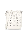 Mcm Women's Mini Dessau Visetos Coated Canvas Drawstring Bag In White