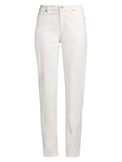 Eileen Fisher High-rise Stretch Denim Jeans In Undyed Natural