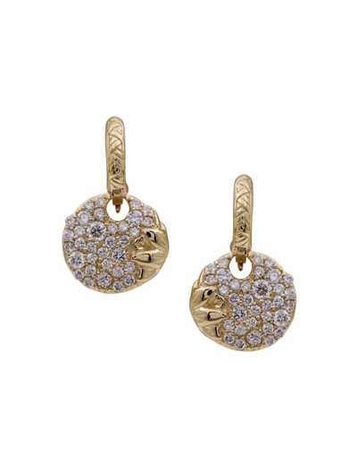 Stephen Dweck Women's Luxury 18k Gold & Diamond Pavé Disc Drop Earrings In Yellow Gold