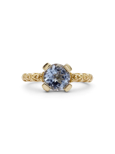 Stephen Dweck Women's Luxury 18k Gold & Aquamarine Ring