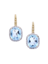 STEPHEN DWECK WOMEN'S LUXURY 18K GOLD, DIAMOND & BLUE TOPAZ DROP EARRINGS