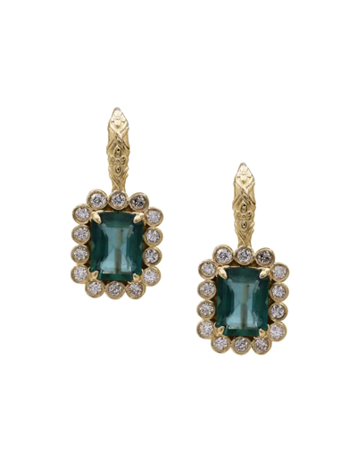 Stephen Dweck Women's Luxury 18k Gold, Diamond & Emerald Drop Earrings