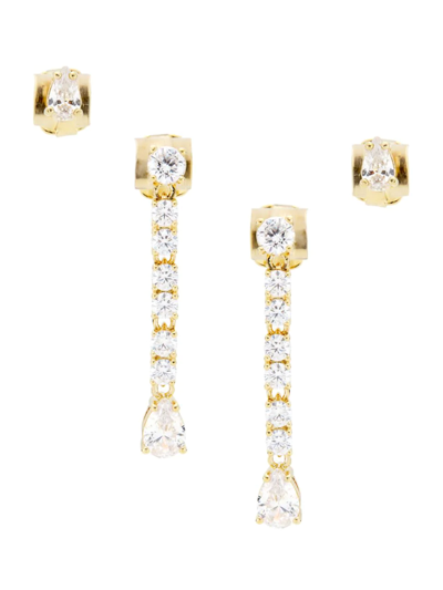 Adriana Orsini Women's Loveall 18k-gold-plated & Cubic Zirconia Earring Set