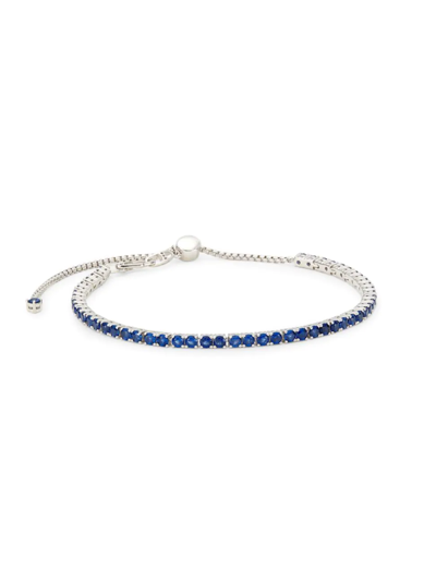 Adriana Orsini Loveall Sterling Silver & Faux Sapphire Bracelet In Silver Sapphire