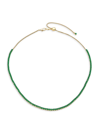 ADRIANA ORSINI WOMEN'S LOVEALL 18K-GOLD-PLATED & FAUX EMERALD TENNIS NECKLACE