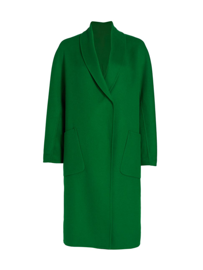 Lamarque Vanessa Self-tie Long Wool Coat In Green