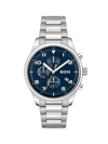 Hugo Boss View Stainless Steel Chronograph Watch In Black Blue