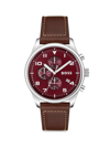 Hugo Boss Men's View Brown Genuine Leather Strap Watch, 44mm Women's Shoes