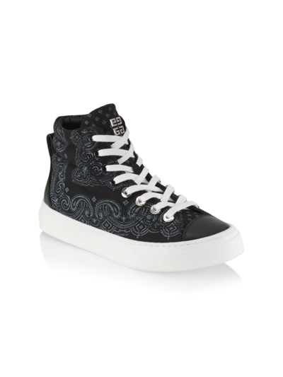 Givenchy Kids' Bandana High-top Sneakers In Black