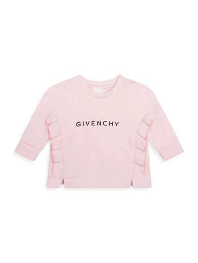 Givenchy Baby Girl's & Little Girl's Ruffled Logo Sweater In Rosa
