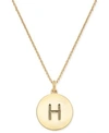 Kate Spade 12k Gold-plated Initials Pendant Necklace, 17" + 3" Extender In H