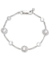 Givenchy Faceted Stone And Crystal Pave Link Bracelet In Silver