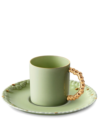 L'objet X Haas Brothers Mojave Espresso Cup And Saucer In Green