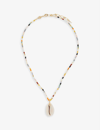 ANNI LU SHELLY ELDORADO 18CT YELLOW-GOLD PLATED BRASS AND GLASS BEADED NECKLACE