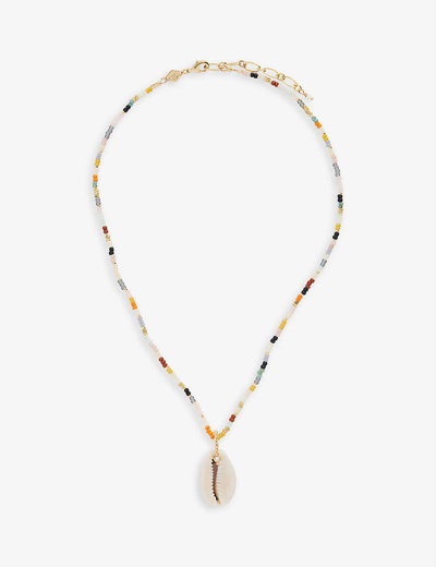 Anni Lu Shelly Eldorado 18ct Yellow-gold Plated Brass And Glass Beaded Necklace In Multi