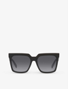 Celine Womens Black Cl4055in Rectangular Acetate Sunglasses In Black