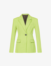 Attico Single-breasted Stretch-wool Blazer In Pistache