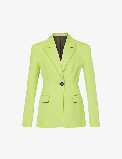 Attico Single-breasted Stretch-wool Blazer In Pistache
