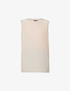 Joseph Silk Stretch Tank Top In Cobble Stone