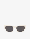 Celine Cl40197u Cat-eye Acetate Frame Sunglasses In White
