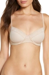 Natori Sheer Jacquard Full Fit Contour Underwire Bra In Lt Mocha
