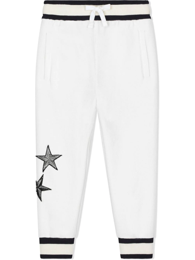 Dolce & Gabbana Kids' Star-patch Track Trousers In White