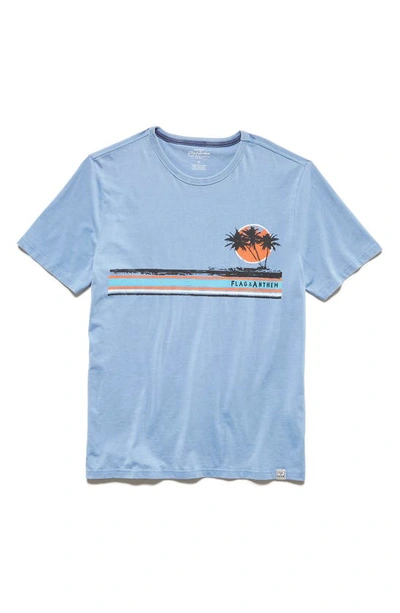 Flag And Anthem Coastal Landscape Graphic T-shirt In Light Blue