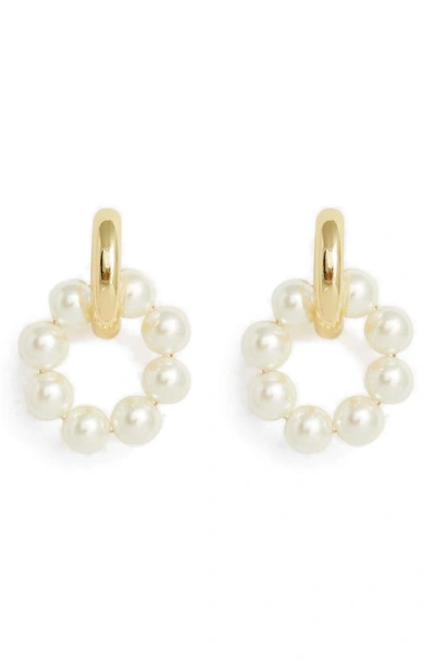 Petit Moments Tyson Imitation Pearl Hoop Earrings In Gold