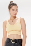 Out From Under Drew Seamless Ribbed Knit Bra Top In Yellow