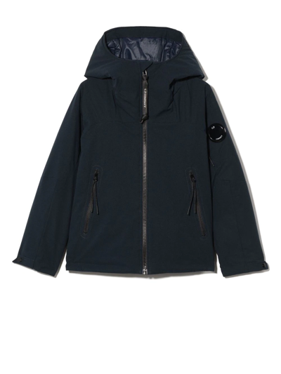 C.p. Company Kids' Pro-tek Lens Navy Hooded Jacket (8-10 Years)