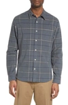 Vince Classic Fit Plaid Corduroy Button-up Shirt In Eucalyptus