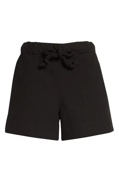 Ganni Organic Cotton Pull-on Shorts In Black