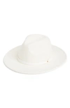Melrose And Market Faux Leather Trim Felt Panama Hat In White Combo