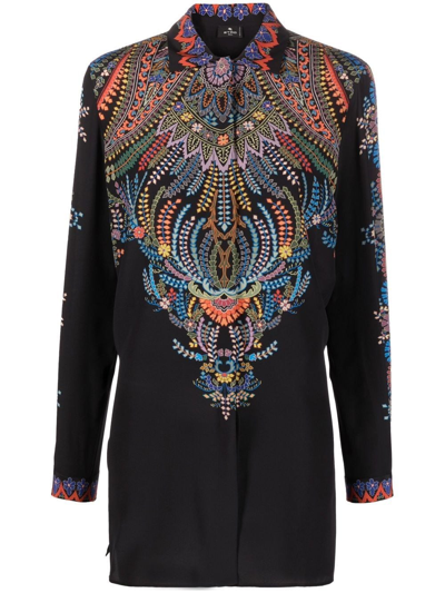 Etro Long Shirt In Black
