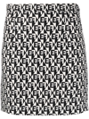 Elisabetta Franchi Monogram-print Mini Skirt In Nero