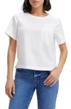 Good American Woven Pocket T-shirt In Ivory