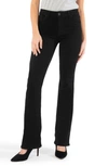 Kut From The Kloth Kelsey Raw Hem Mid Rise Ankle Flare Jeans In Black