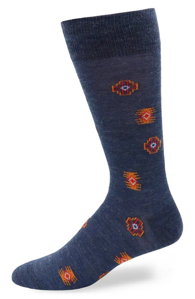 Lorenzo Uomo Merino Wool Blend Socks In Denim