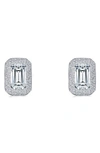 Lafonn Classic Simulated Diamond Stud Earrings In Silver/ Clear Square